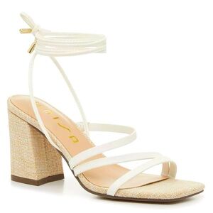Unisa Canarie White Strappy Block Heel Sandals